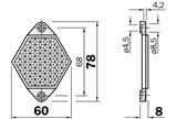 Sick 1000132 PT: Reflettore PL50A 60 x 78 mm Hexagonal