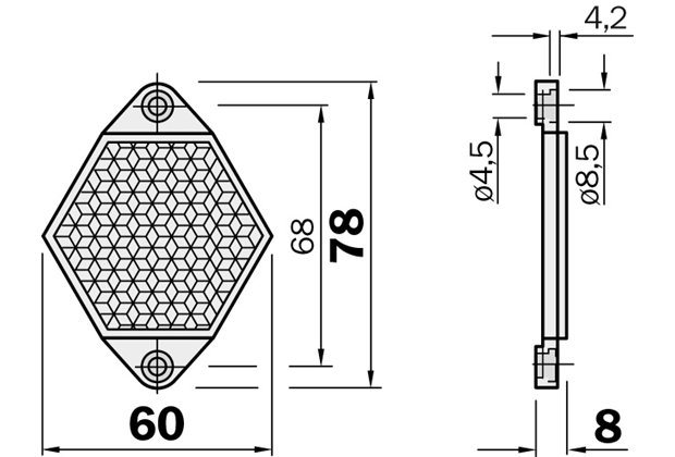 Sick 1000132 PT: Reflettore PL50A 60 x 78 mm Hexagonal Turkey