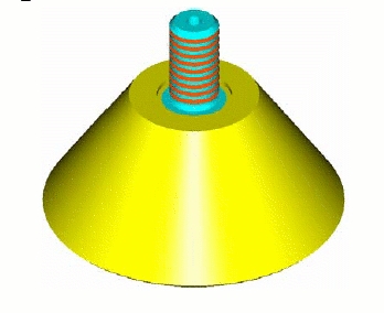 acla 370756 Flat suction cups with metal part „external thread“ in ACLATHAN 1800P, D 60mm x 435 Turkey