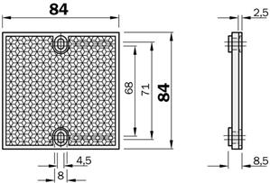 Sick 1003865 Reflector, PL 80A, 80x80mm2, for photecell VL 18-22