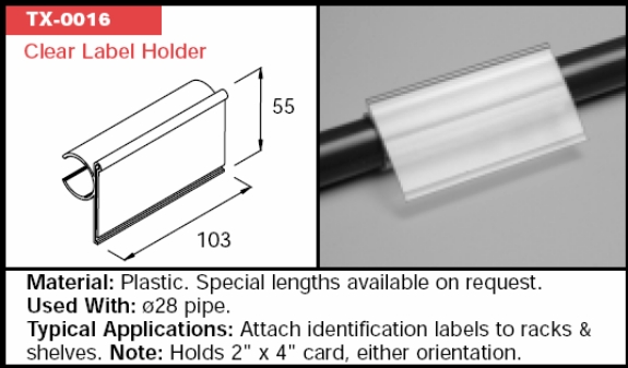 Creform TX-0016-100 Label holder, ø 28mm, PVC, L = 100mm Turkiye