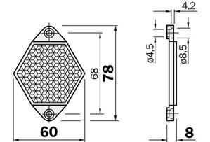 Sick 1000132 PT: Reflettore PL50A 60 x 78 mm Hexagonal Turkiye
