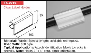 Creform TX-0016-100 Label holder, ø 28mm, PVC, L = 100mm